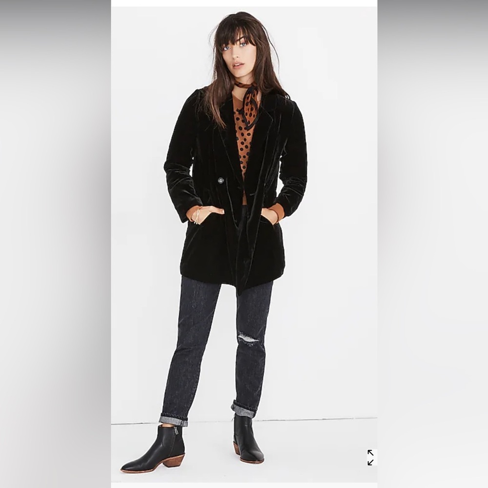 Madewell Brand Velvet Caldwell Double-Breasted Blazer Size XS
